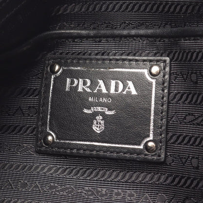Prada Handbag 2-Way Black Nylon Leather Tote — view 4