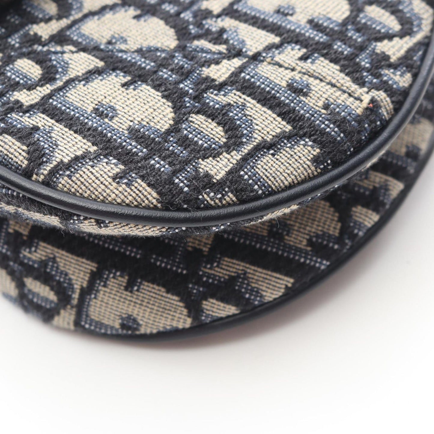 Dior Saddle Bag Mini Oblique Peacock 2-Way Navy Canvas Leather — view 6