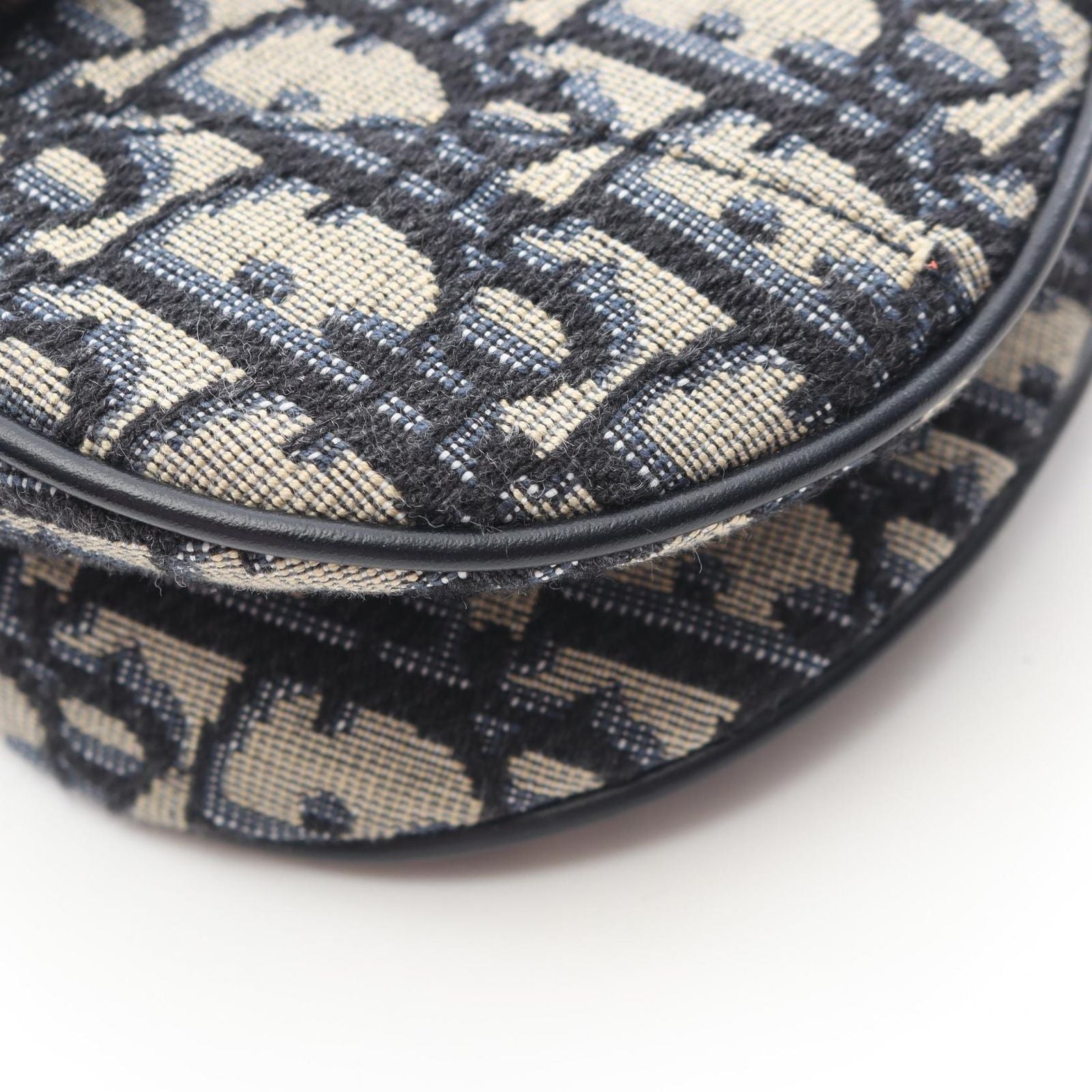Dior Saddle Bag Mini Oblique Peacock 2-Way Navy Canvas Leather — view 6