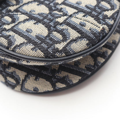 Dior Saddle Bag Mini Oblique Peacock 2-Way Navy Canvas Leather — view 6