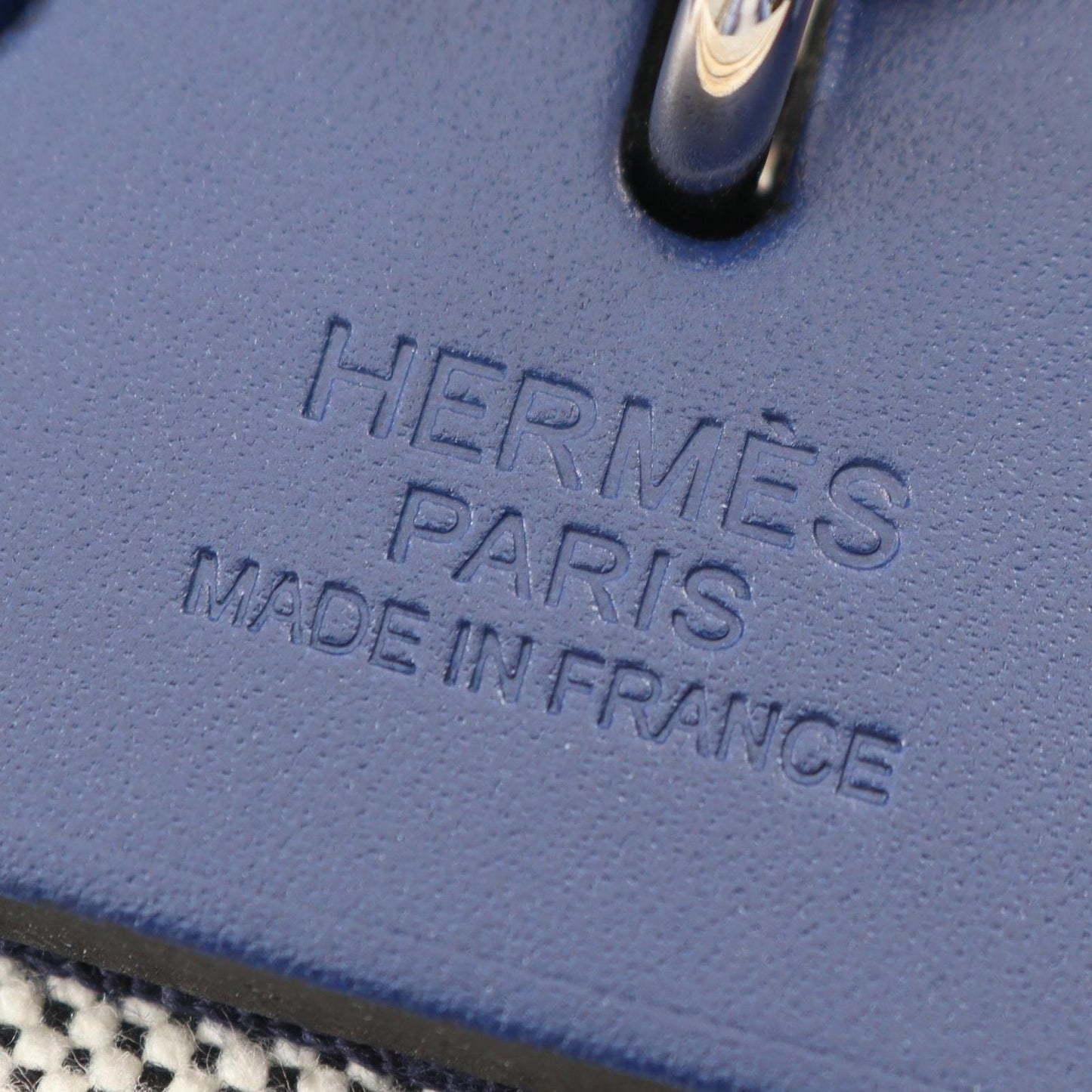Hermes Handbag Herbag Zip PM Letourne Brides de Gala 2-Way Ecru Blue Saffiano — view 4