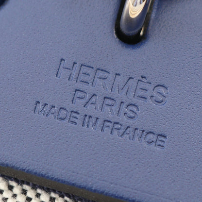 Hermes Handbag Herbag Zip PM Letourne Brides de Gala 2-Way Ecru Blue Saffiano — view 4