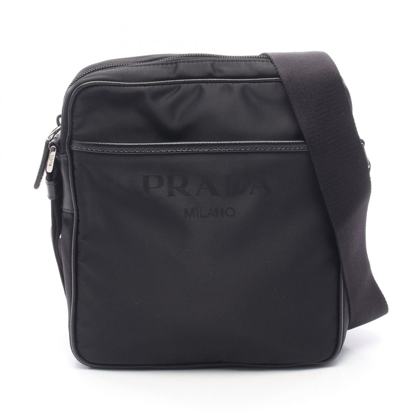 Prada Shoulder Bag Black Nylon Leather