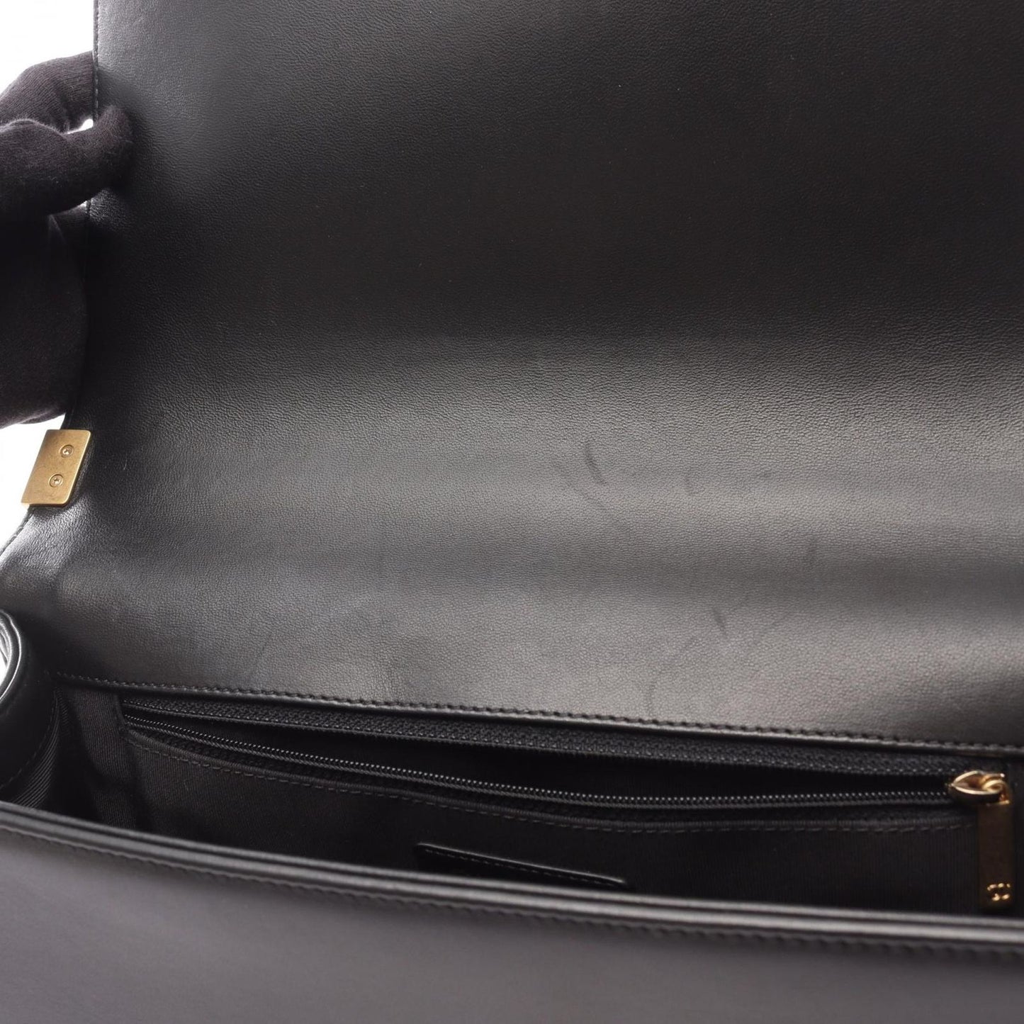 Chanel Shoulder Bag Large Quilted Black Lambskin Chain — view 6