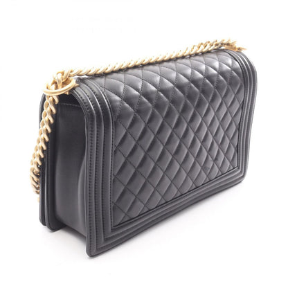 Chanel Shoulder Bag Large Quilted Black Lambskin Chain — view 2
