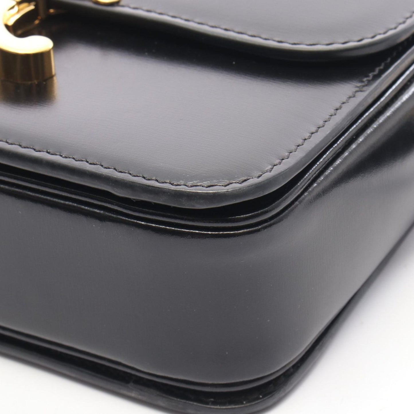 Celine Shoulder Bag Teen Triomphe Black Leather — view 9