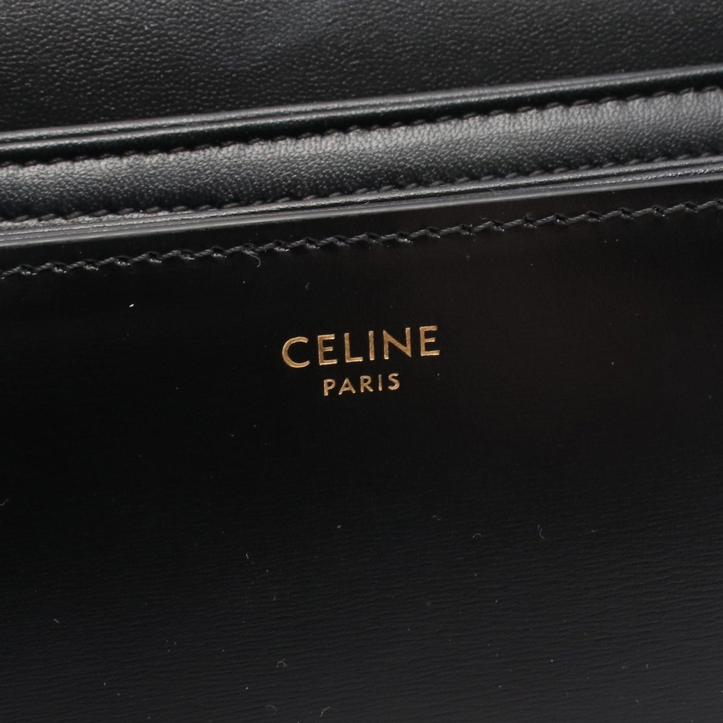 Celine Shoulder Bag Teen Triomphe Black Leather — view 4