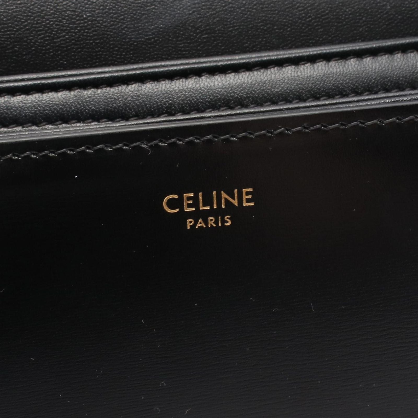 Celine Shoulder Bag Teen Triomphe Black Leather — view 4
