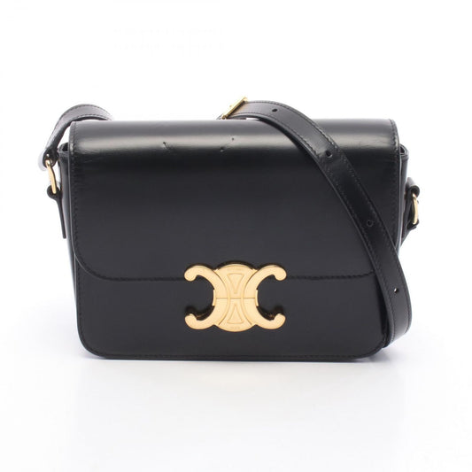 Celine Shoulder Bag Teen Triomphe Black Leather