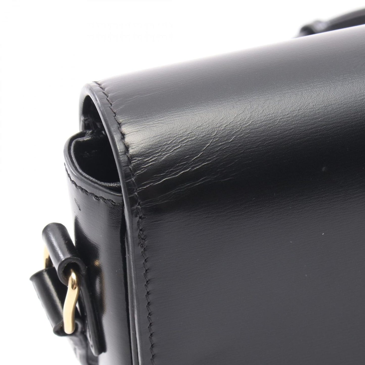 Celine Shoulder Bag Teen Triomphe Black Leather — view 5