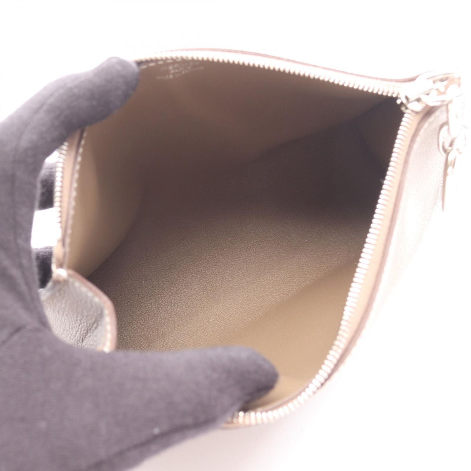 Hermes Pouch Zip Azap PM Chaine D'ancre Etoupe Leather — view 3