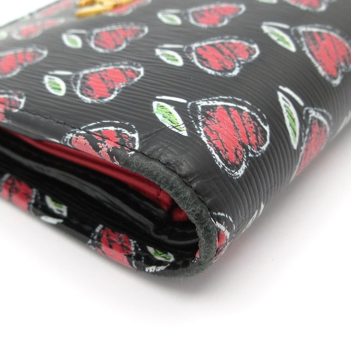 Prada Bifold Wallet Black Pink Multi Floral Pattern Leather — view 6
