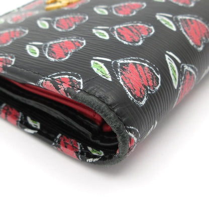 Prada Bifold Wallet Black Pink Multi Floral Pattern Leather — view 6