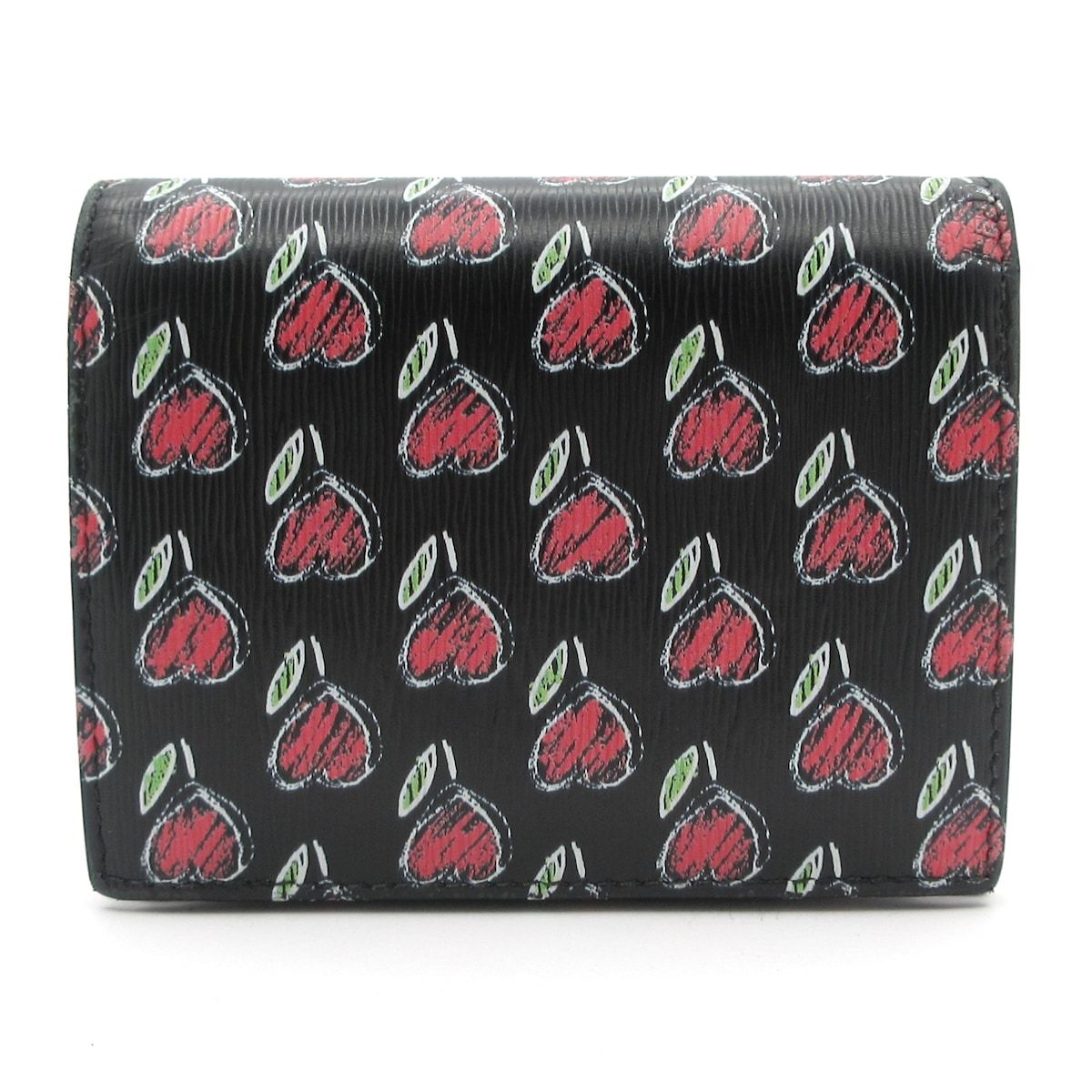 Prada Bifold Wallet Black Pink Multi Floral Pattern Leather — view 2