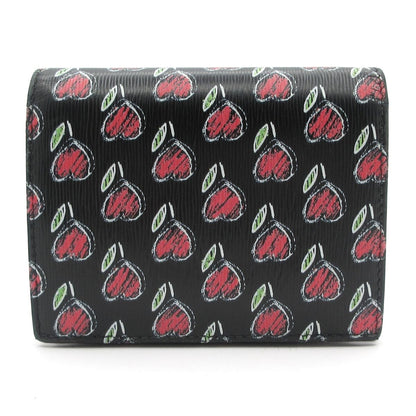 Prada Bifold Wallet Black Pink Multi Floral Pattern Leather — view 2