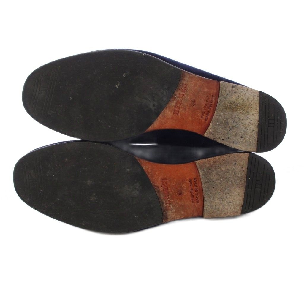 Hermes Saga Suede Loafers Moccasins 41 Navy PJ — view 6