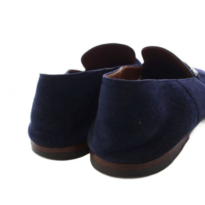 Hermes Saga Suede Loafers Moccasins 41 Navy PJ — view 3