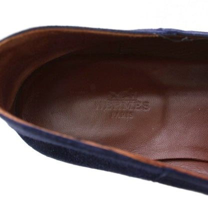 Hermes Saga Suede Loafers Moccasins 41 Navy PJ — view 7