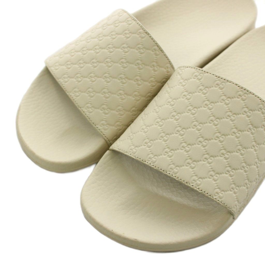 Gucci GG Pattern Sandals Leather 38 White — view 6