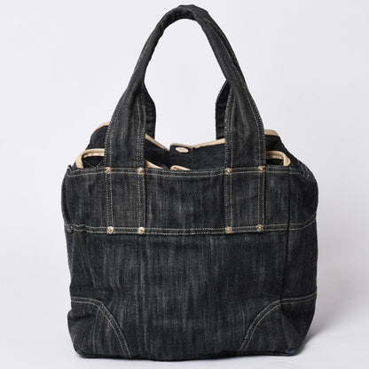 Chanel Sparkling Denim Tote Bag Fabric Indigo Gold — view 2