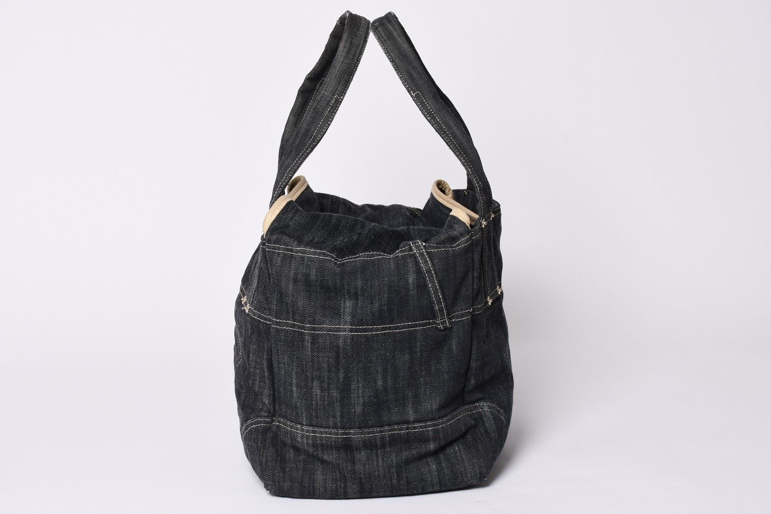 Chanel Sparkling Denim Tote Bag Fabric Indigo Gold — view 4