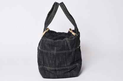 Chanel Sparkling Denim Tote Bag Fabric Indigo Gold — view 4
