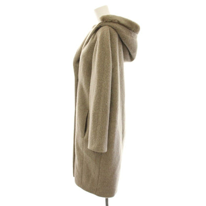 Max Mara S 'S Hooded Double Coat Faux Fur Alpaca Blend 36 Mocha Brown YT — view 2