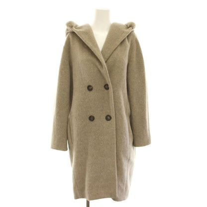 Max Mara S 'S Hooded Double Coat Faux Fur Alpaca Blend 36 Mocha Brown YT