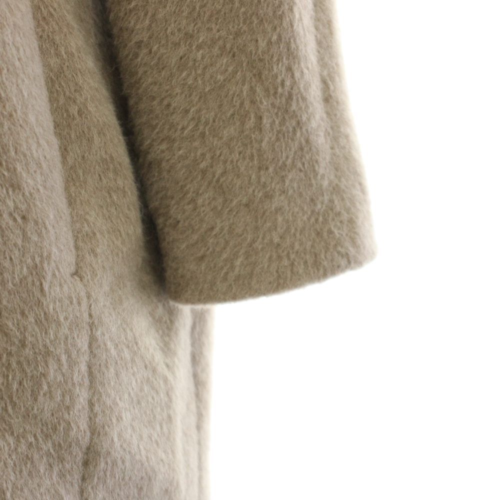 Max Mara S 'S Hooded Double Coat Faux Fur Alpaca Blend 36 Mocha Brown YT — view 7