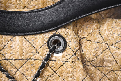 Chanel 2-Way Shoulder Bag CC Logo Vinyl Linen Lambskin Black Silver — view 5