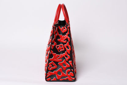 Louis Vuitton On The Go GM Monogram Tufted Black Red Tote Bag — view 5