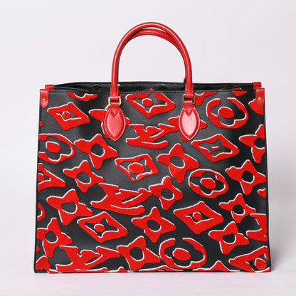 Louis Vuitton On The Go GM Monogram Tufted Black Red Tote Bag — view 2
