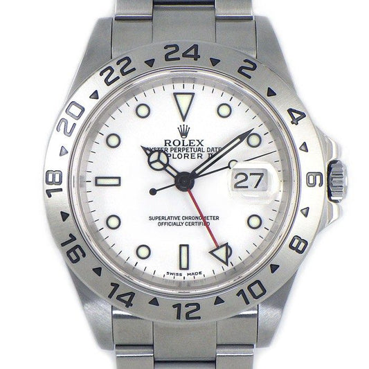 Rolex Watch Explorer II GMT Date Luminous Hand Index White Dial SS Automatic