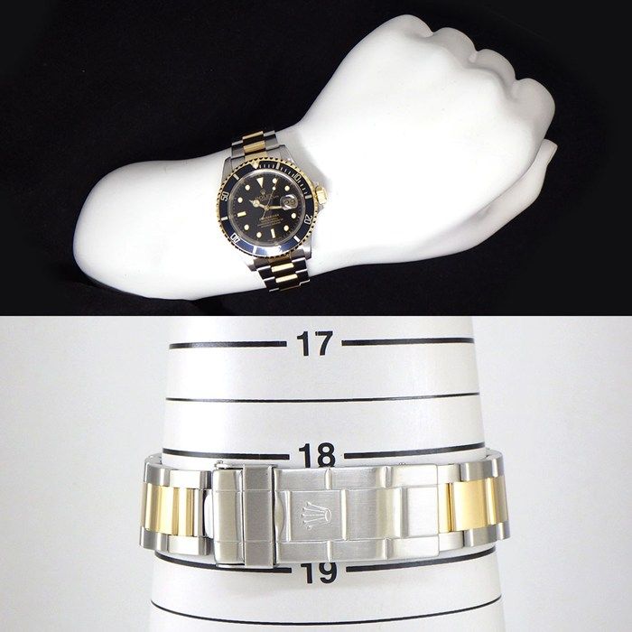 Rolex Watch Submariner Date Rotating Bezel Luminous Index Hands Black Dial 18k — view 9