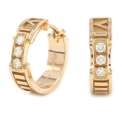 Tiffany & Co Earrings Atlas Hoop Diamond 18k Pink Gold