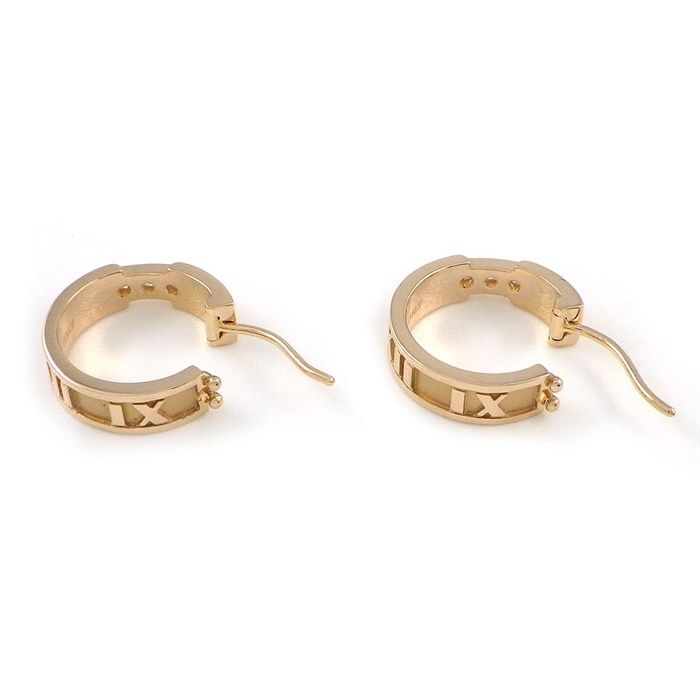 Tiffany & Co Earrings Atlas Hoop Diamond 18k Pink Gold — view 2