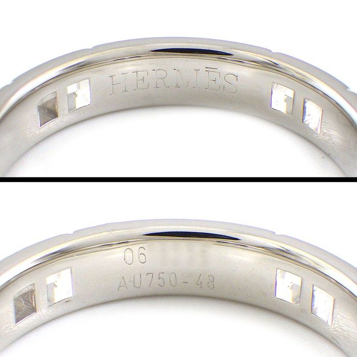 Hermes Ring Ever Herakles Wedding Band 18k White Gold — view 3