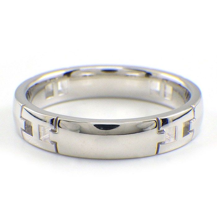 Hermes Ring Ever Herakles Wedding Band 18k White Gold — view 2