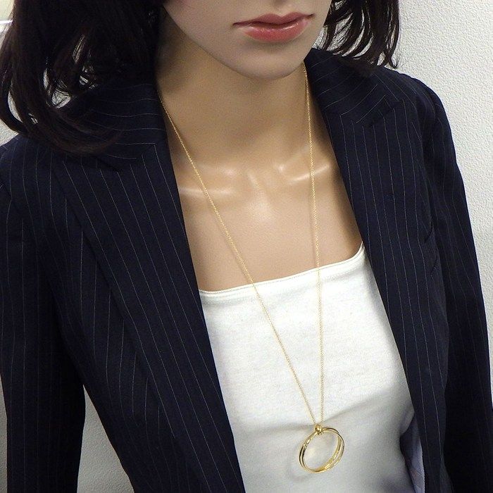Tiffany & Co Long Necklace Paloma Melody Circle Large 18k Yellow Gold — view 7