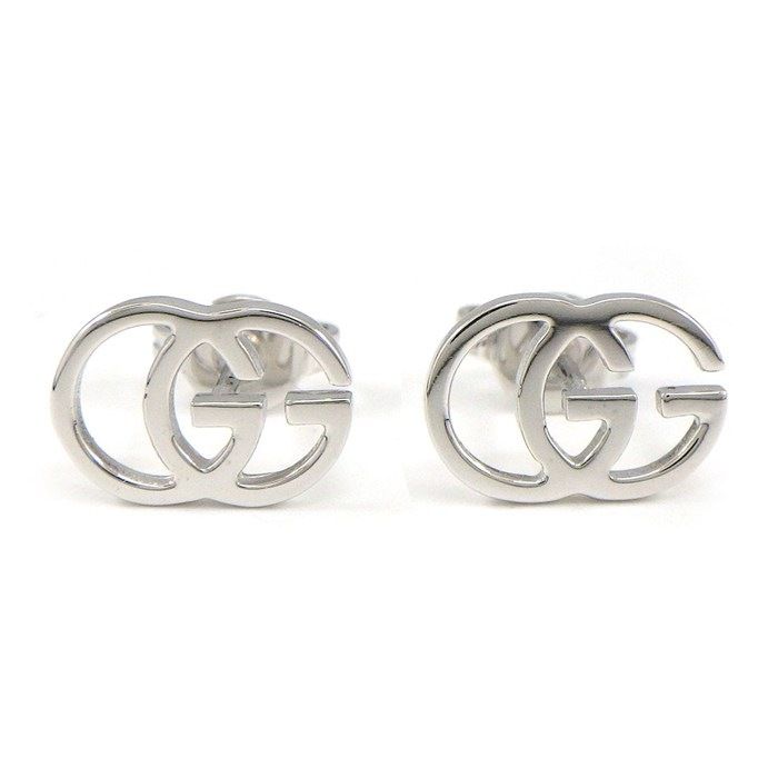 Gucci Earrings GG Running Logo 18k White Gold