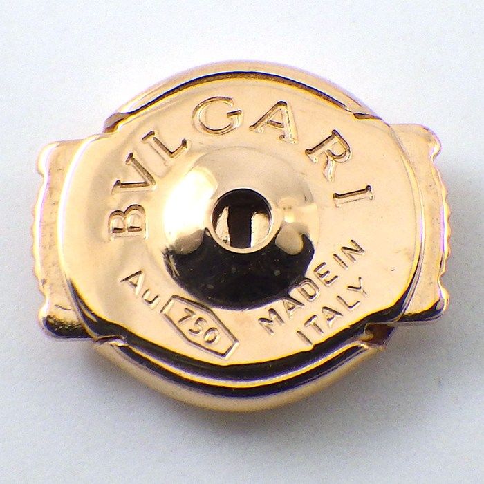 Bvlgari Earrings Legend Hoop Logo Diamond Total 18k Pink Gold — view 3