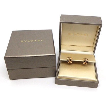 Bvlgari Earrings Legend Hoop Logo Diamond Total 18k Pink Gold — view 8