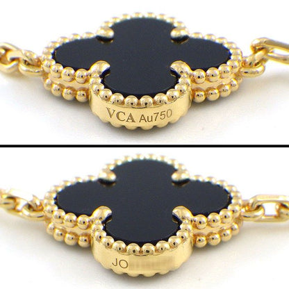 Van Cleef & Arpels Bracelet Vintage Alhambra 5 Motifs Onyx 18k Yellow Gold — view 4