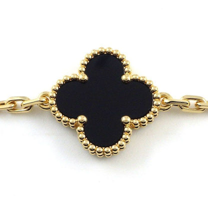 Van Cleef & Arpels Bracelet Vintage Alhambra 5 Motifs Onyx 18k Yellow Gold — view 2