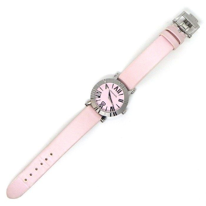 Tiffany & Co Watch Atlas Heart Date Roman Index Pink Dial SS Ceramic Satin — view 3