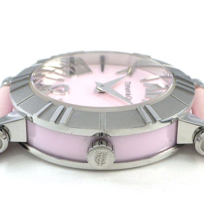 Tiffany & Co Watch Atlas Heart Date Roman Index Pink Dial SS Ceramic Satin — view 2