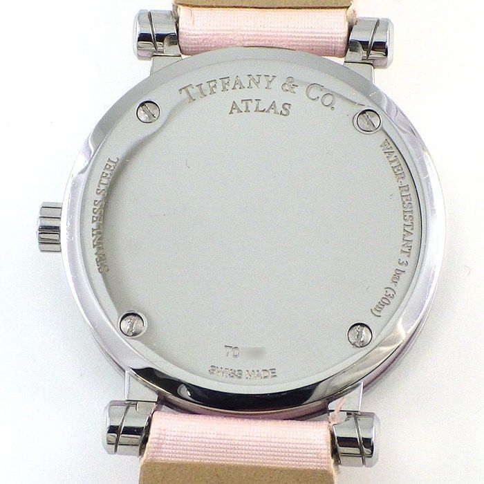 Tiffany & Co Watch Atlas Heart Date Roman Index Pink Dial SS Ceramic Satin — view 4