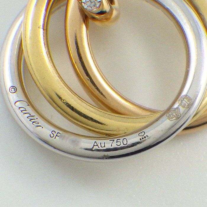 Cartier Necklace Trinity Small Semi Pave Three Color 33 Points Diamond Total — view 6