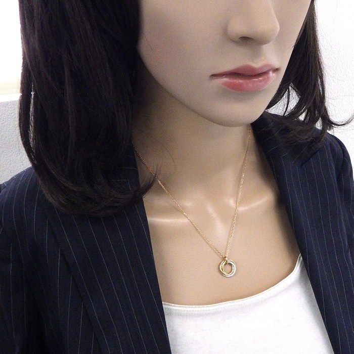 Cartier Necklace Trinity Small Semi Pave Three Color 33 Points Diamond Total — view 9