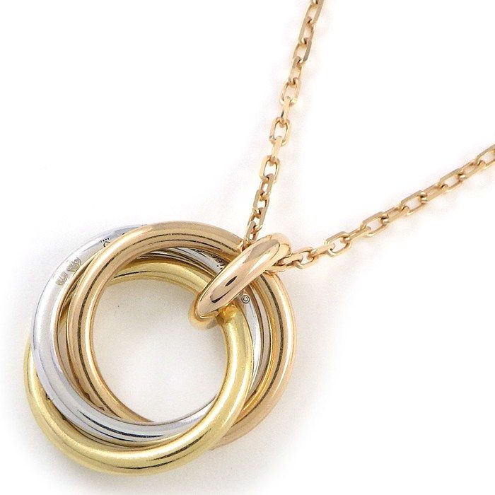 Cartier Necklace Trinity Small Semi Pave Three Color 33 Points Diamond Total — view 2